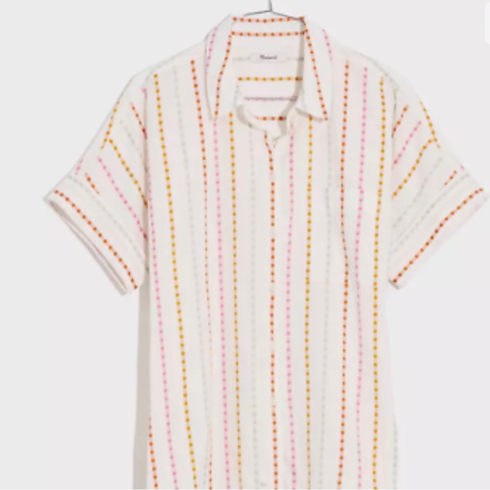NWT Madwell women’s daily shirt in jacquard rainbow stripe-S